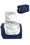 Navy Blue Tr5 Set of 2 Crinkle Fabric Thermal Lunch Box + Double Pencil Holder Set - 2