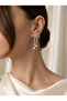 Women's Steel Zircon Stone Bow Earrings Silver - 2