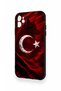 حافظة من السيليكون متوافقة مع هاتف iPhone 11 بنمط علم تركي على شكل ذئب - 4