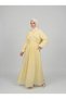 Hijab Dress with Ruffle Detail, Elastic Waist, Modal Fabric, Flight-Ready Comfortable Cut, Summer Maxi Dress, Yellow - 4