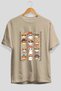 For the Love of Cats 50 Front Cat Printed Beige Oversize T-Shirt 100% Cotton Unisex Cat Lover Premium Design