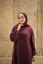 Women's Shirt Collar Midi Length Long Shirt Suit Burgundy - 3