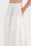 Women's Long Skirt with Cut-Out Detail on the Front and Elastic Waist Design - 6