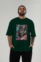 For the Love of Cats 58 Front Cat Printed Green Oversize T-Shirt 100% Cotton Unisex Cat Lover Premium Design - 5