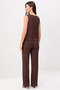 Women's Plus Size Sleeveless Crew Neck Seersucker Textured Knitted Blouse Pants Set Comfortable Casual Modern - 5