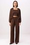 Women's Soft Touch Knitted Suit, Pool Collar, Low Sleeve, Wide Leg, Zipper Closure, Pockets, Daily Casual, Modern - 4