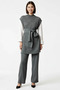 Women's Plus Size Sleeveless Rice Knit Belted Knitwear Sweater Wide Leg Pants Set Casual Daily - 4
