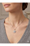 26Kly74 - Steel Stone Flower Necklace - 2