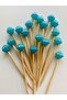 No:220 - 30 Pieces Decorative Blackberry Beaded Cake Toothpick Turkish Delight Holder 6.5 cm - Beads 8 mm - 3