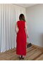 Red Gold Buckle Long Dress - 8191 - 7