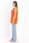 Orange-100% Cotton Sleeveless T-Shirt Tunic - 3