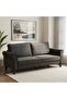 Rilon 3 Seater Fabric Sofa | Three Seat Sofas | L196xW88xH90cm - Dark Grey