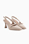 Olivia Beige Women's Heeled Shoes - 4