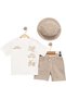 Boys' 100% Cotton T-Shirt, Shorts and Hat 3-Piece Set - 2