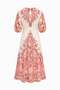 Laser Cut Collared Dress Pink - 5