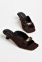 Women's Slippers with Thick Heels and Cony Buckle Accessories