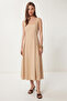A-Line Midi Woven Dress Lwf0026 Cream