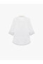 Cotton Slim Fit Long Sleeve Poplin Shirt with Folded Sleeve Detail - 5