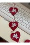 Red Felt Heart Eros Themed Pendant Ornament 1.35 cm 1 Piece - 3