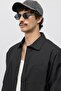 Linen Boxy Fit Crop Shirt Black - 3