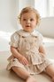 Seasonal Baby Girl Linen Flowers Salopet - 4