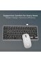 Octo Type & Scroll Rechargeable Wireless Keyboard and Mouse Combo with 2.4GHz USB & Bluetooth Dual Mode, 78 Keys English/Arabic Layout - TR-KB523 - 3
