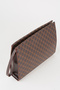 Women's Petunia Patterned Bitter Brown Lined Faux Leather Wrist Strap Portfolio Handbag and Clutch Bag - 4