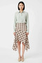Women's Asymmetrical Cut Plaid Patterned Midi Skirt 100% Cotton Side Zipper Comfortable Fabric Casual Modern - 4