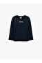 Cotton Long Sleeve Crew Neck Embroidered T-Shirt - 3
