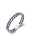 Double Silver and Blue Color Hematite Steel Men's Bracelet - 21 cm - 5