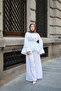 Women's Ruffled Ankle and Waist Set White