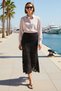 Women's Lace Maxi Skirt Lined Shift Cut Shiny Detailed Party Style Comfortable Long Length Casual Modern - 3