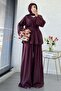 Premium Linen Velora Trousers Set - Plum - 2