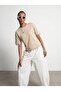 32826 Lace Detailed Short Sleeve T-Shirt-Stone - 4