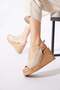 Pandeger feta flat back scarf women's sandals beige skin