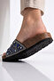 Women's Stoned Soft Single Buckle Orthopedic Slippers |   Non-Slip Sole, Summer, Dowry, Daily Slippers - 4