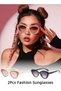 2 Pack Womens Cat Eye Sunglasses UV400 Protection Sun Glasses Fashion Eyewear Party Street Photography 65mm