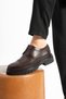 Dark Brown Genuine Leather Eva Comfortable Sole Shoes - 5