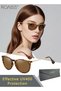 Polarized Sunglasses for Women Vintage Round Sun Glasses UV400 Protection Fashion Anti Glare Sun Shades with Glasses Case