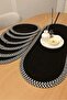 Jute Straw Runner Supla Set 7 Pieces - 30X80 cm Oval Washable American Service Tablecloth Set - 3