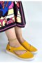 Cower Yellow Leather Ballerina Shoes