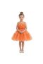 - Girls Ruffle Party Dress with Satin Bow - Blush Pink, Orange - 1Y to 13Y