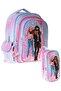 Wonderful Girl's (Pink - Turquoise) Primary School School Bag and Pencil Case Set - Setwg-W6069C