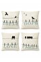 Dream Hope Love Family Patterned 4-Piece Throw Pillow Cover Set - 3