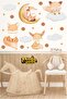 Cute Wolf and Polka Dot Patterns Sticker Self-Adhesive Children's Room Sticker