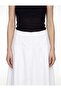 Women's Ecru Poplin Flared Skirt - 3