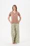 Women's V-Neck Short Sleeve Wide Leg Patterned Pajama Set 29047