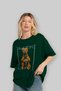 For the Love of Dogs Green Oversize T-Shirt with 14 Pre-Printed Dog Images 100% Cotton Unisex Dog Lover Premium Design - 4