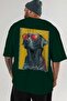 For Dog Lovers 13 Green Oversize T-Shirt with Dog Print on the Back 100% Cotton Unisex Dog Lover Premium Design - 6
