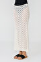 Women's Cream Openwork Perforated Long Beach Knitwear Skirt - 6